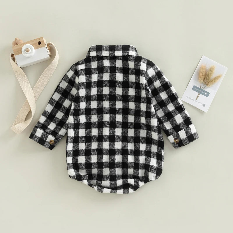 KMK - Plaid Shirt Romper