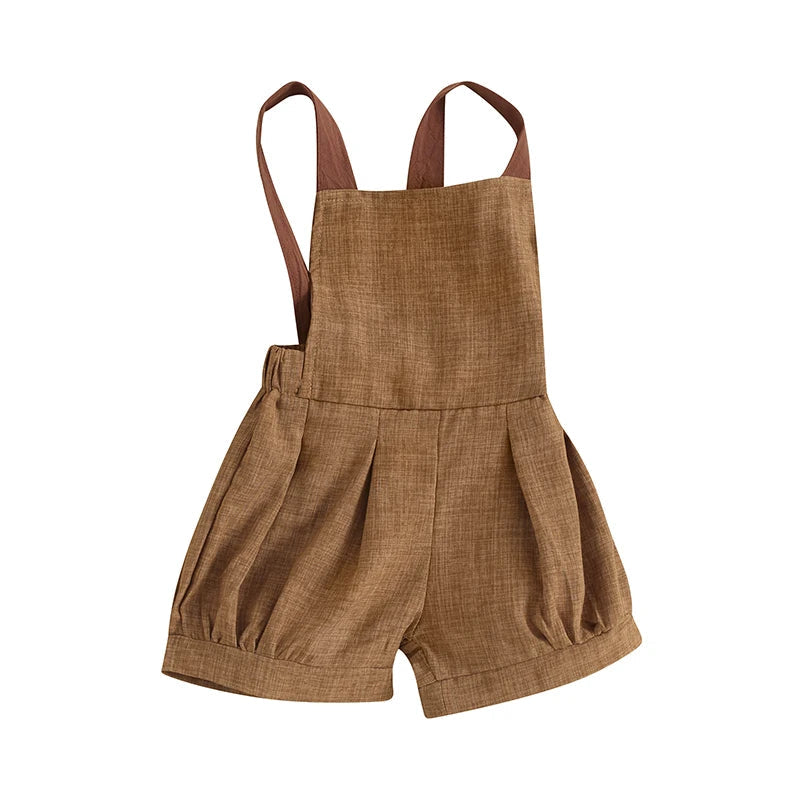 KMK - Plain Backless Suspender Romper