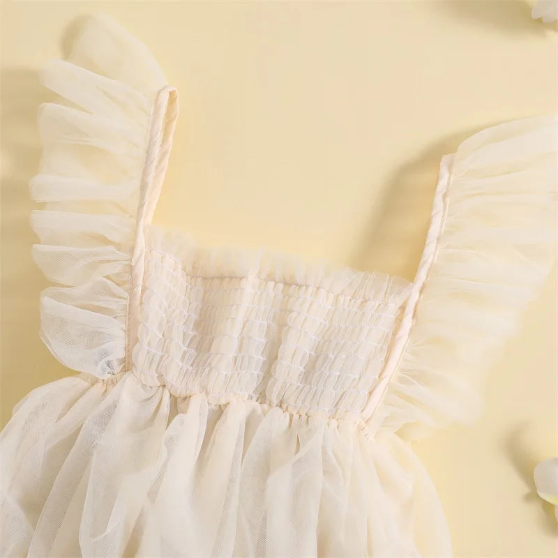 KMK - Pleated Lace Tulle Romper