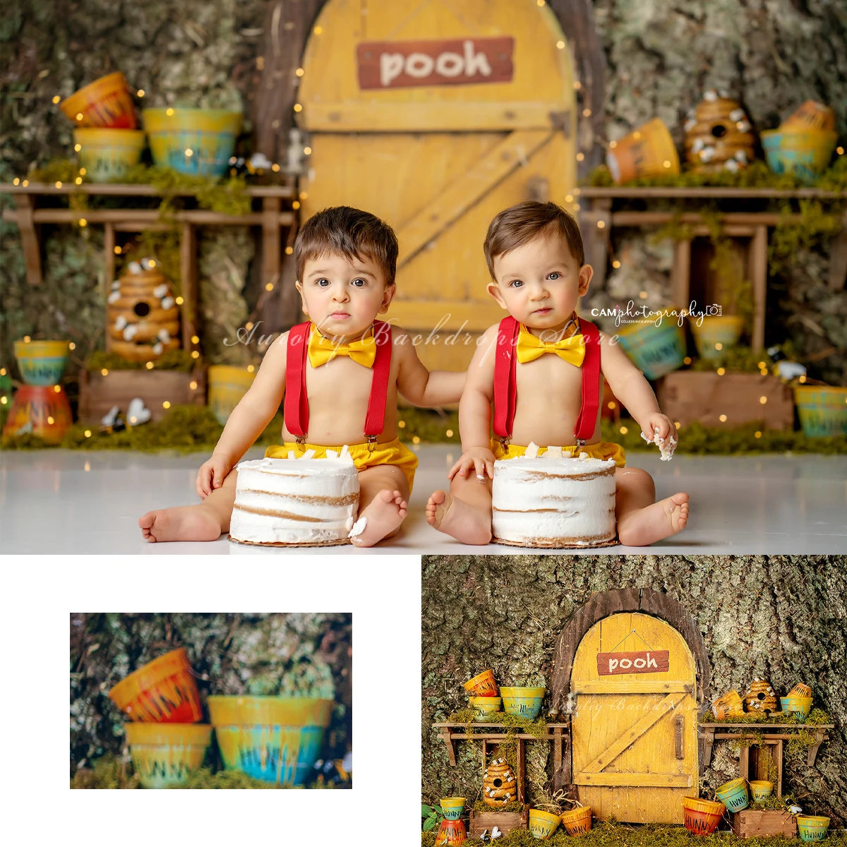 KMK - Pooh Bear House Backdrop