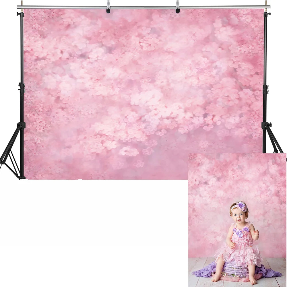 KMK - Pretty Pink Floral watercolour backdrop