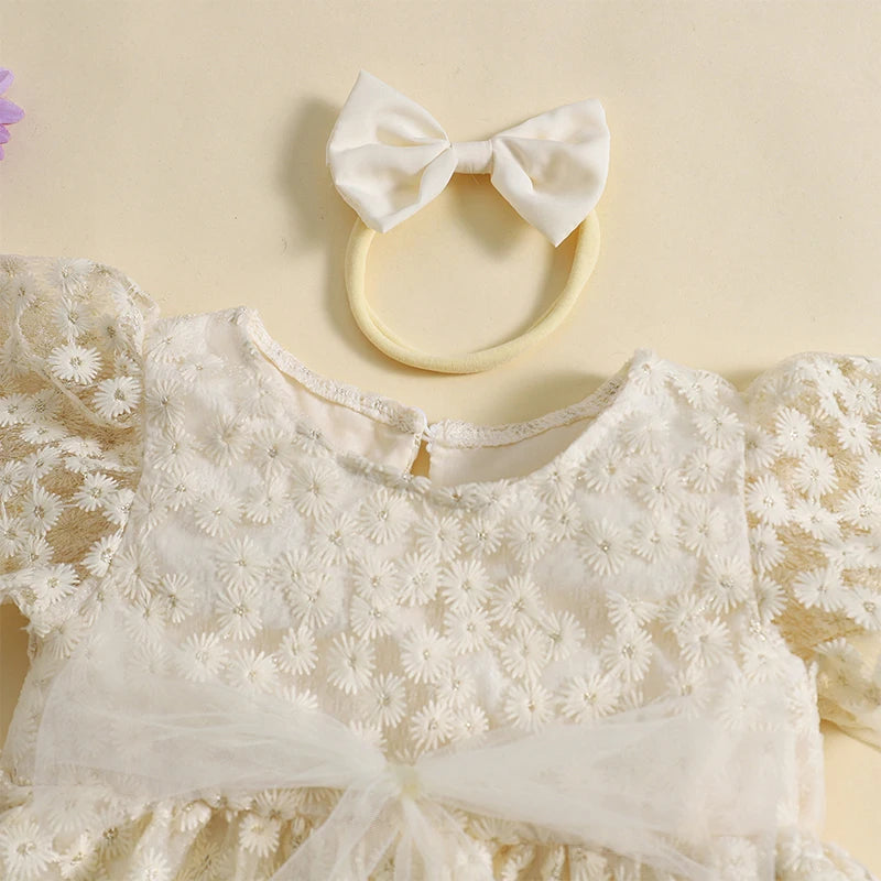 KMK - Princess Lace Tie-up Dress + Daisy Headband