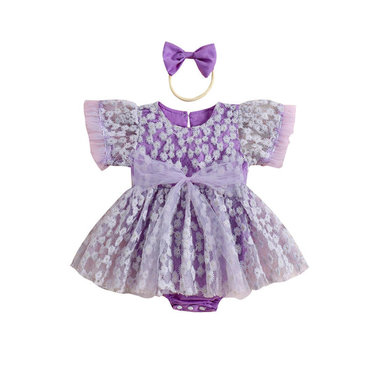 KMK - Princess Lace Tie-up Dress + Daisy Headband