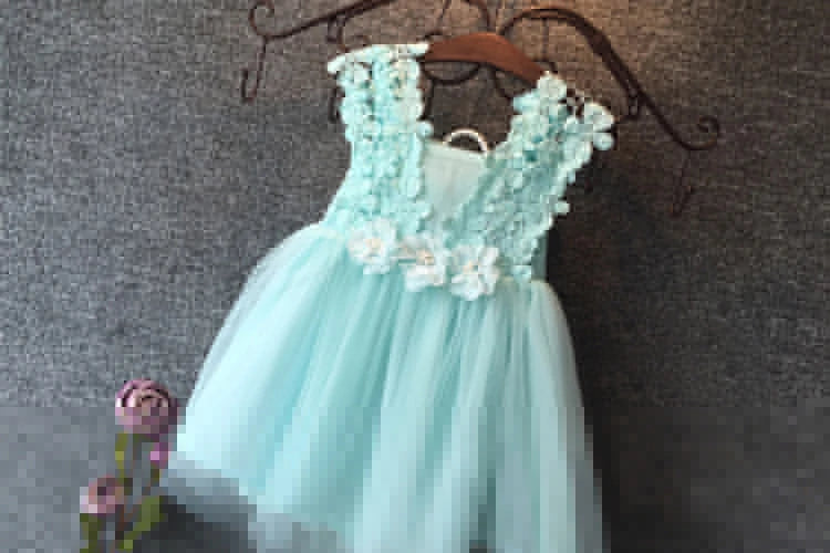 KMK - Princess Lace Tulle Flower Tutu Backless Dress