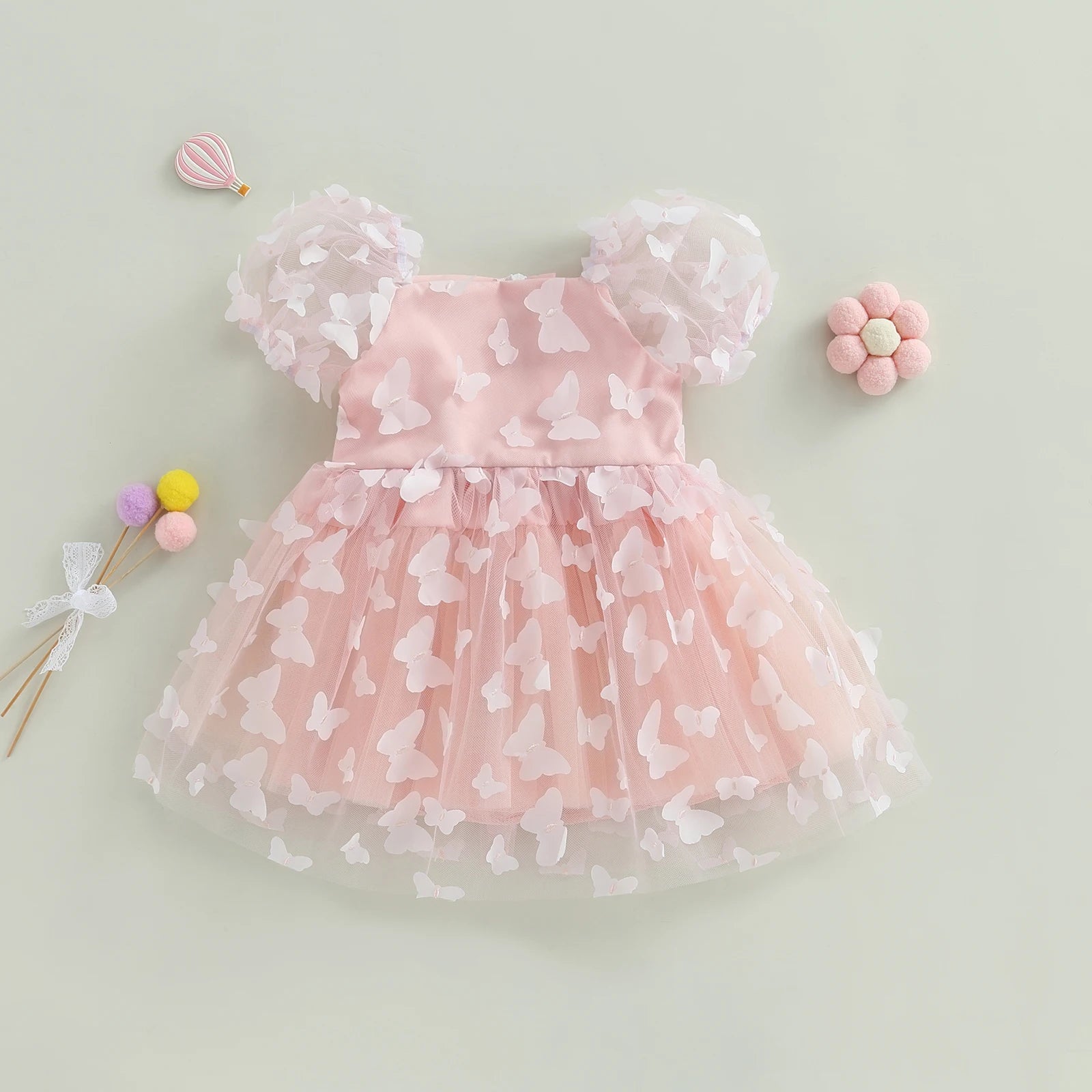 KMK - Puff Sleeve Tulle Dress