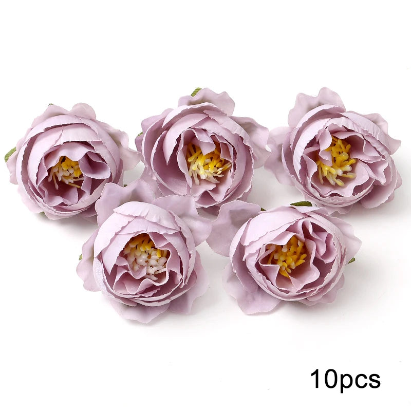 KMK - Purple Artificial Flower Heads Bunch