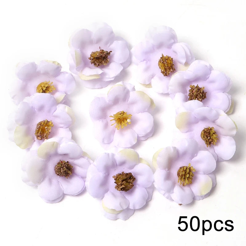 KMK - Purple Artificial Flower Heads Bunch