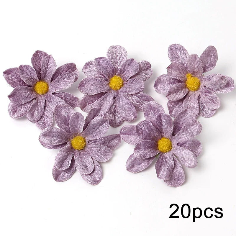 KMK - Purple Artificial Flower Heads Bunch