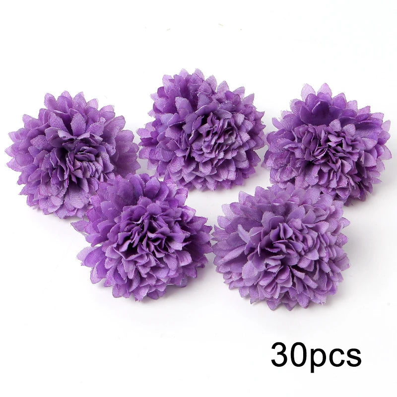 KMK - Purple Artificial Flower Heads Bunch