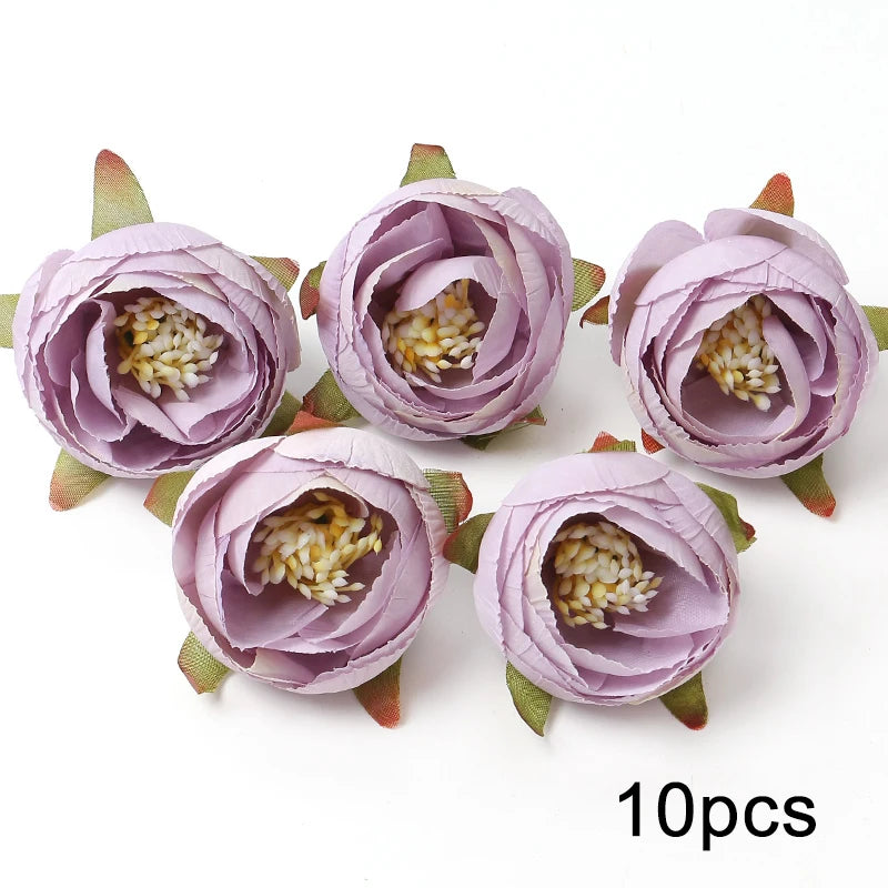 KMK - Purple Artificial Flower Heads Bunch