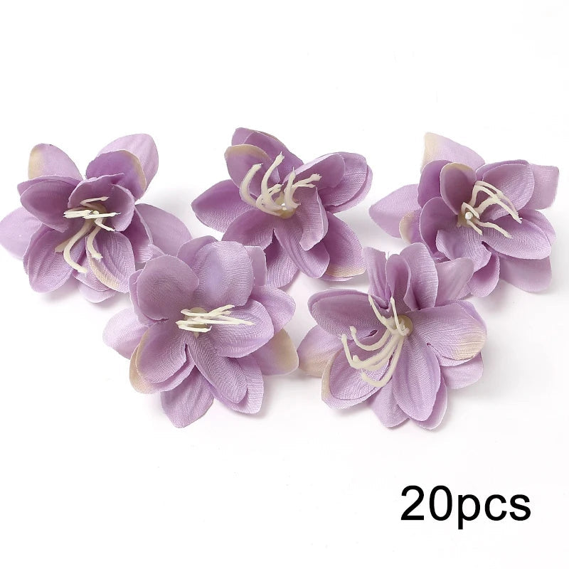 KMK - Purple Artificial Flower Heads Bunch