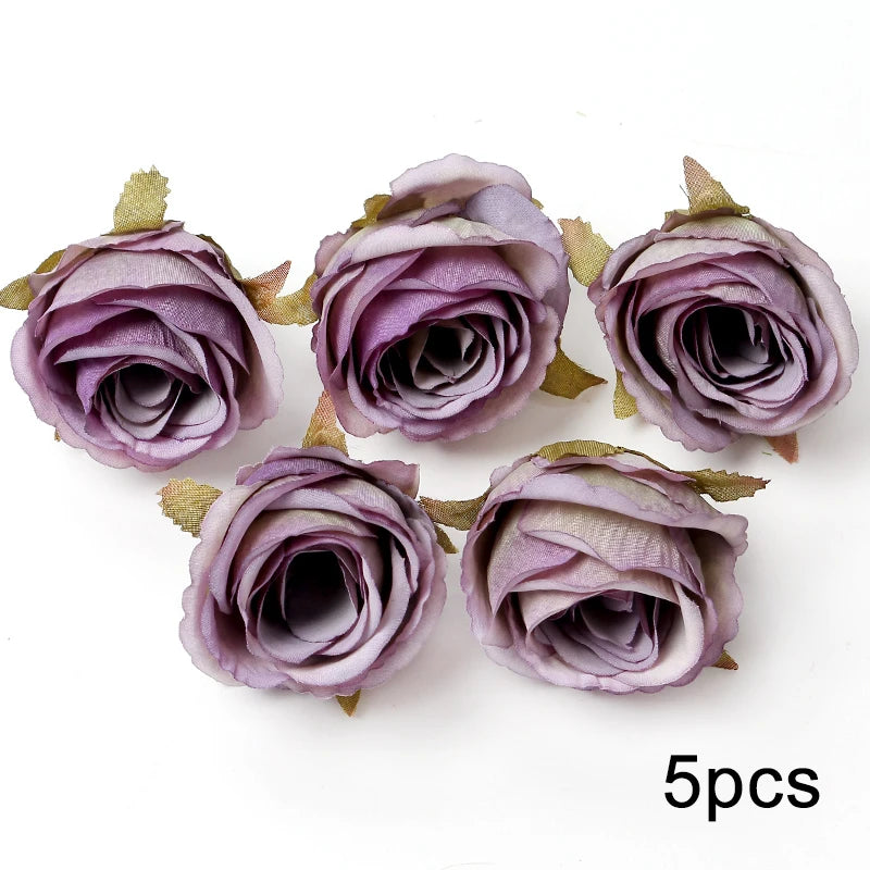 KMK - Purple Artificial Flower Heads Bunch