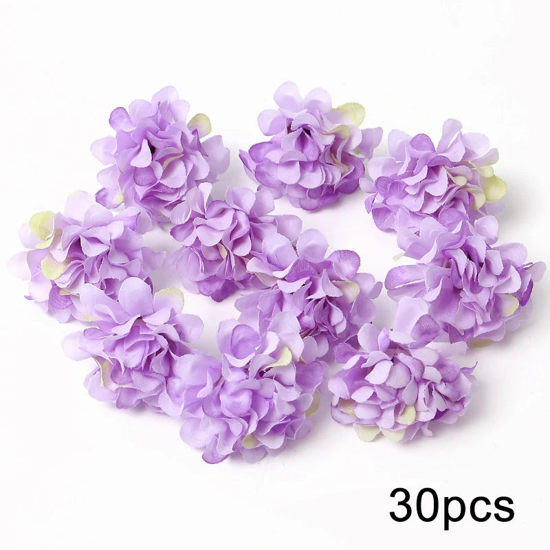 KMK - Purple Artificial Flower Heads Bunch