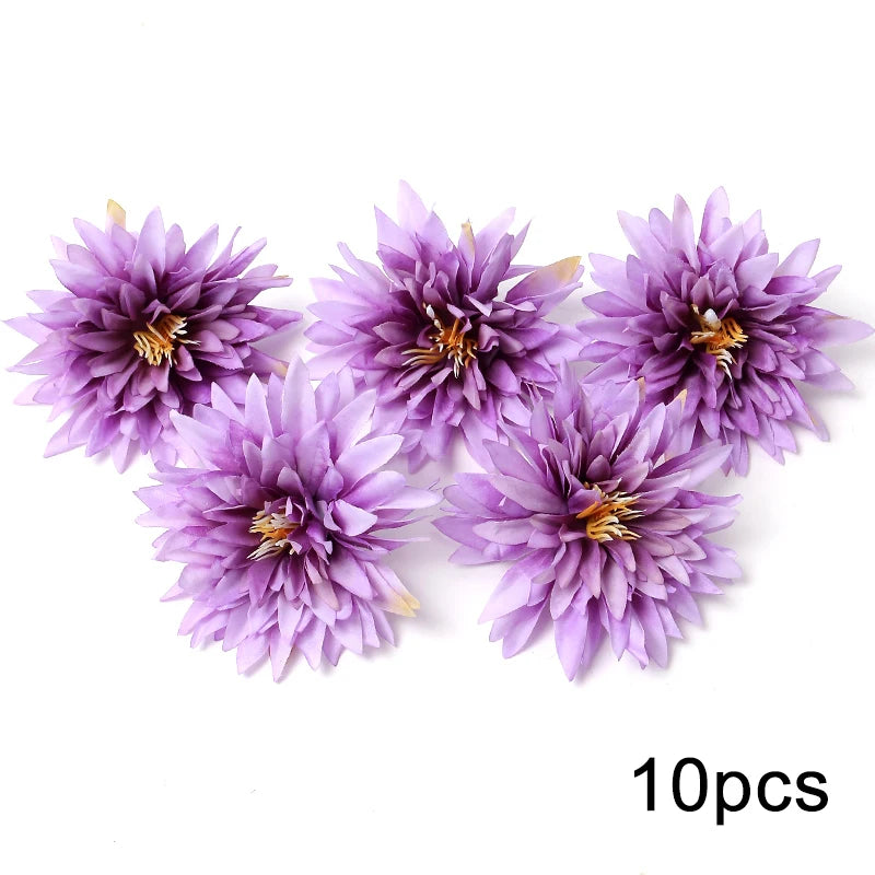 KMK - Purple Artificial Flower Heads Bunch