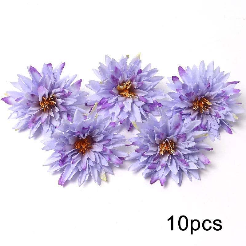 KMK - Purple Artificial Flower Heads Bunch