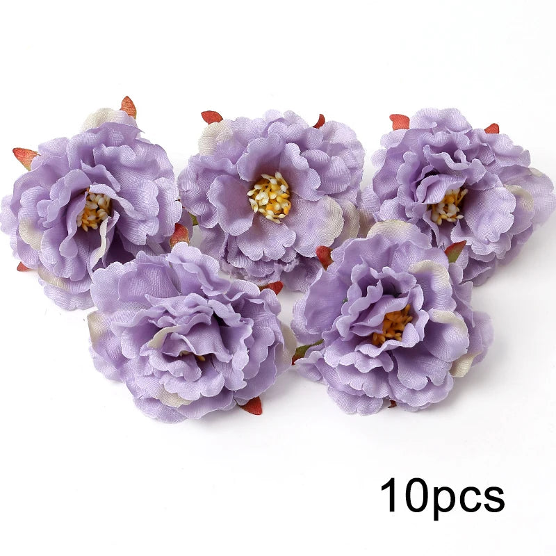 KMK - Purple Artificial Flower Heads Bunch