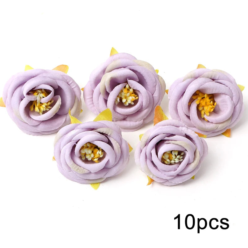 KMK - Purple Artificial Flower Heads Bunch