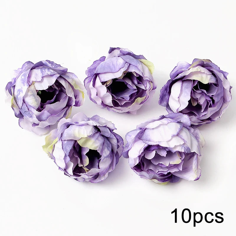 KMK - Purple Artificial Flower Heads Bunch