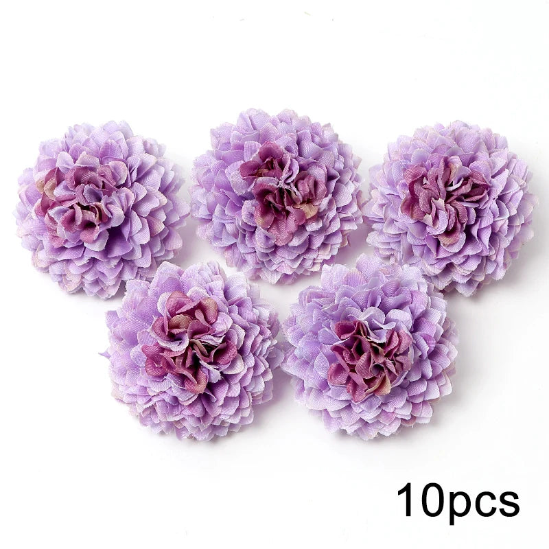 KMK - Purple Artificial Flower Heads Bunch