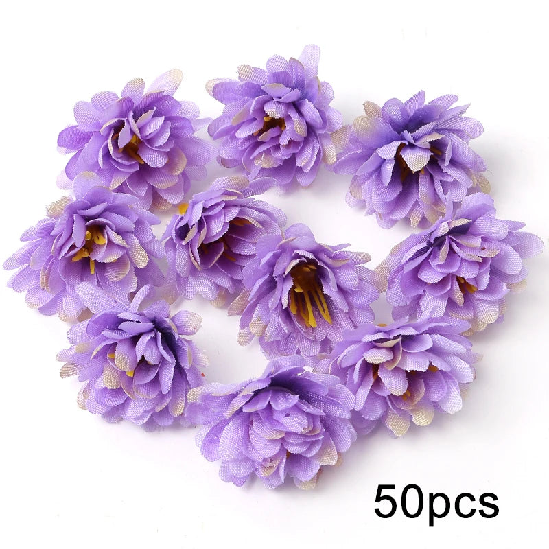 KMK - Purple Artificial Flower Heads Bunch