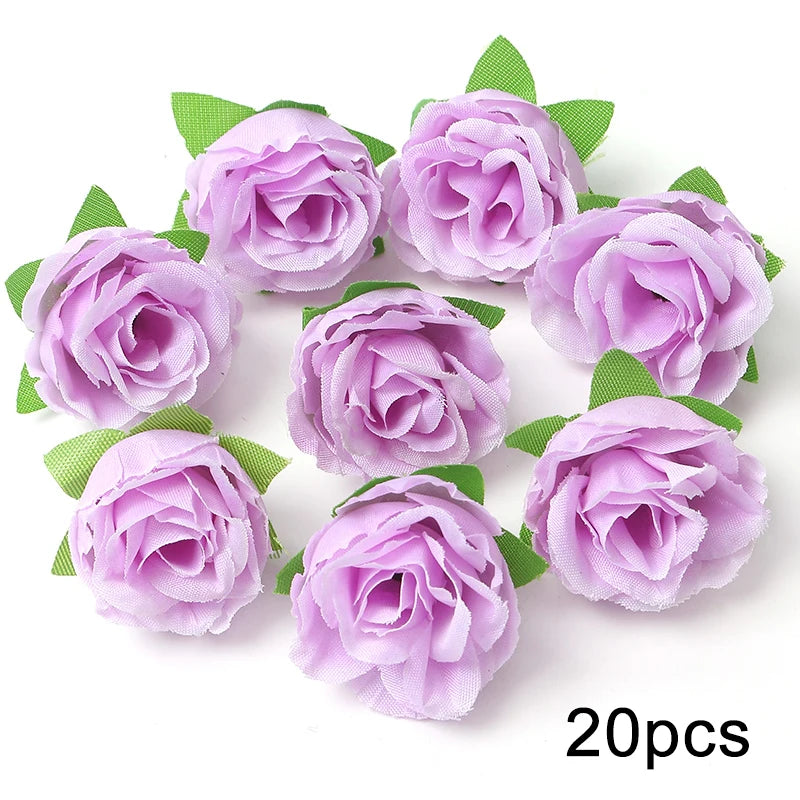 KMK - Purple Artificial Flower Heads Bunch