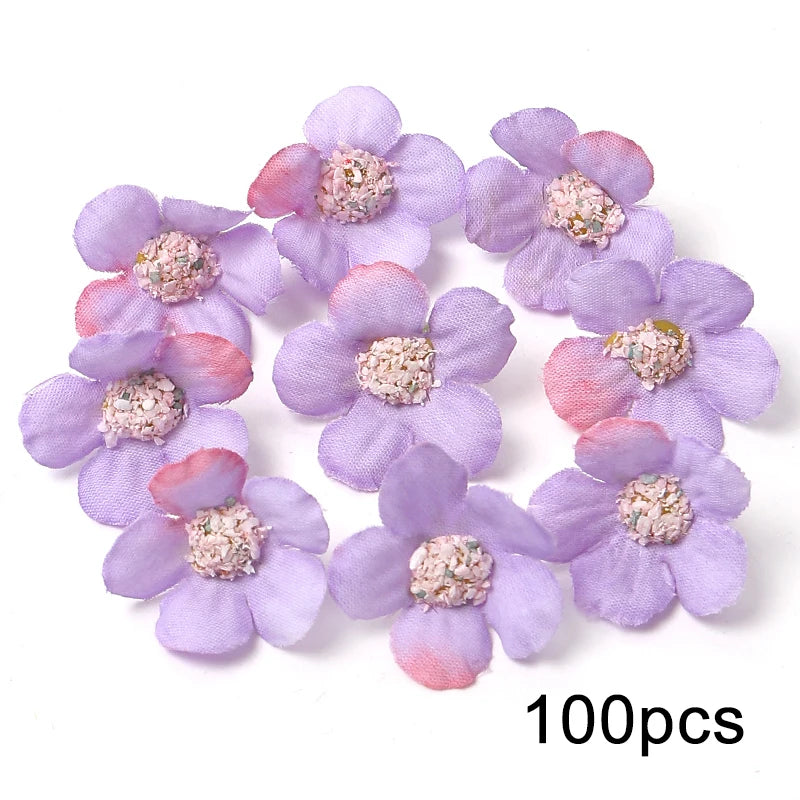 KMK - Purple Artificial Flower Heads Bunch