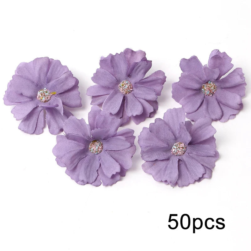 KMK - Purple Artificial Flower Heads Bunch