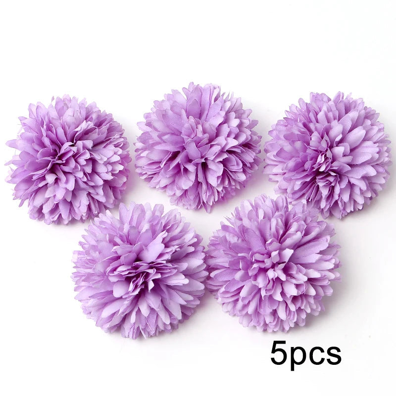 KMK - Purple Artificial Flower Heads Bunch