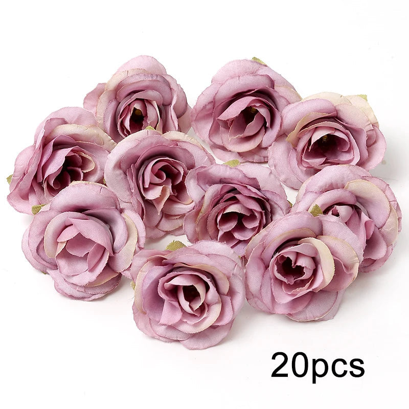 KMK - Purple Artificial Flower Heads Bunch