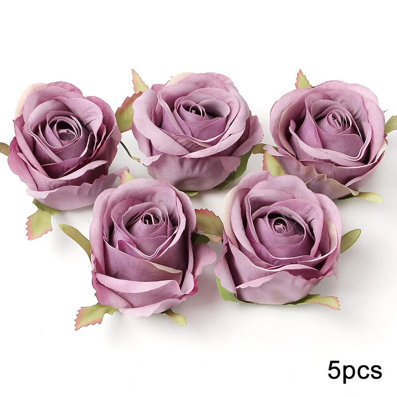 KMK - Purple Artificial Flower Heads Bunch