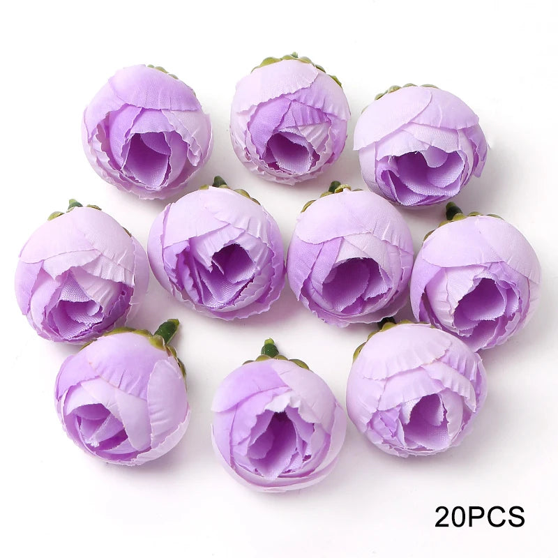 KMK - Purple Artificial Flower Heads Bunch