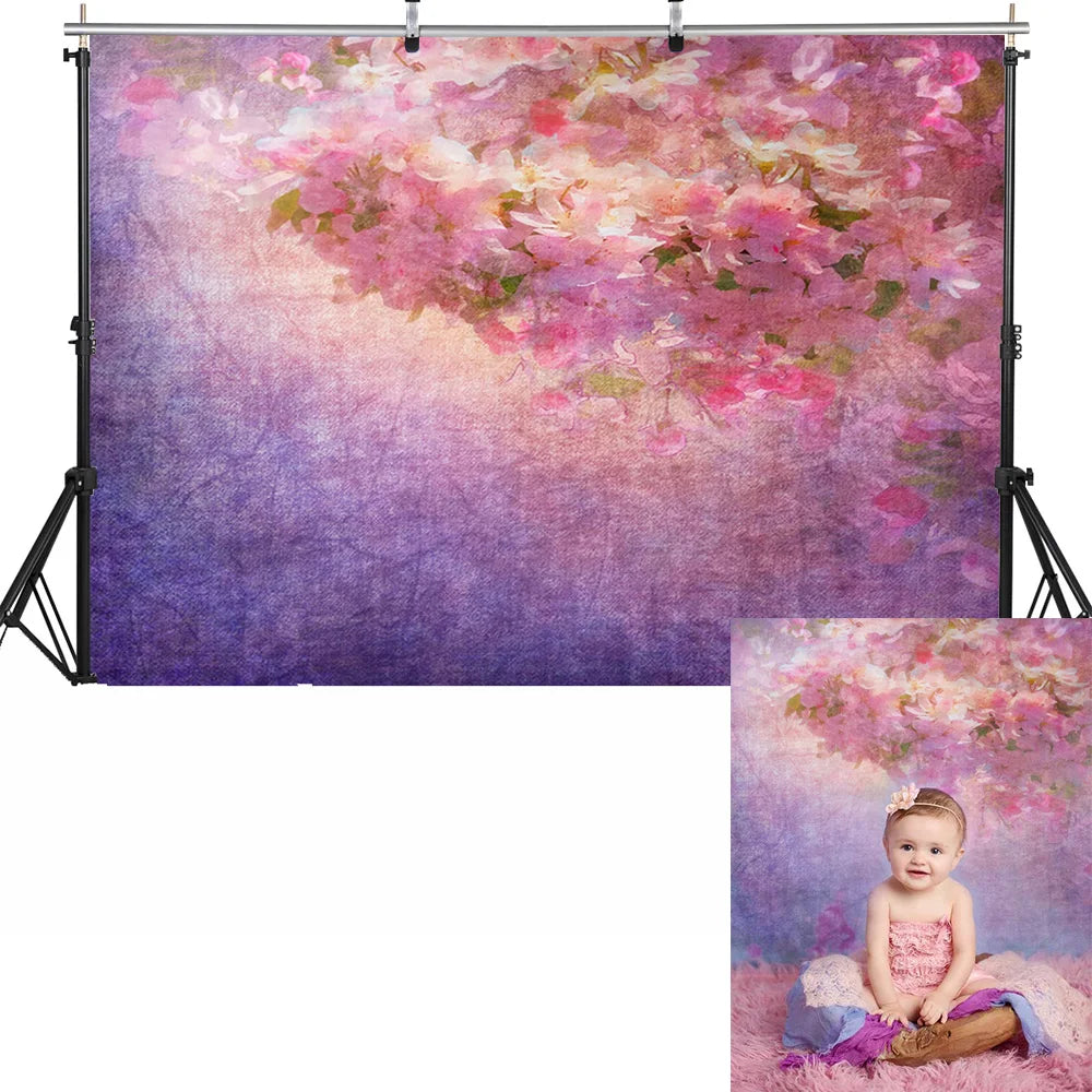 KMK - Purple Dusk Floral Watercolour Backdrop