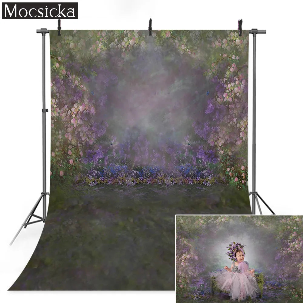 KMK - Purple Enchanted Garden watercolour backdrop