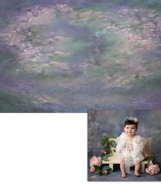 KMK - Purple Floral Oil Painting backdrop