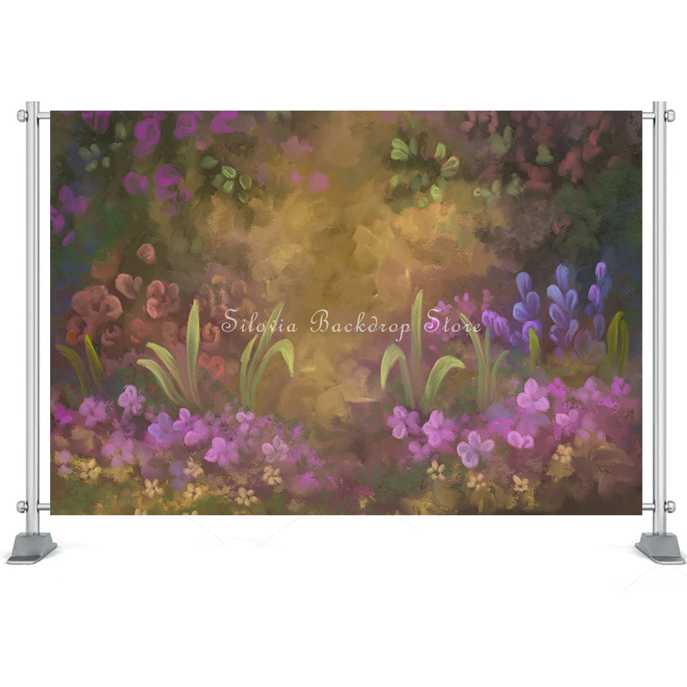 KMK - Purple Flowers Backdrop