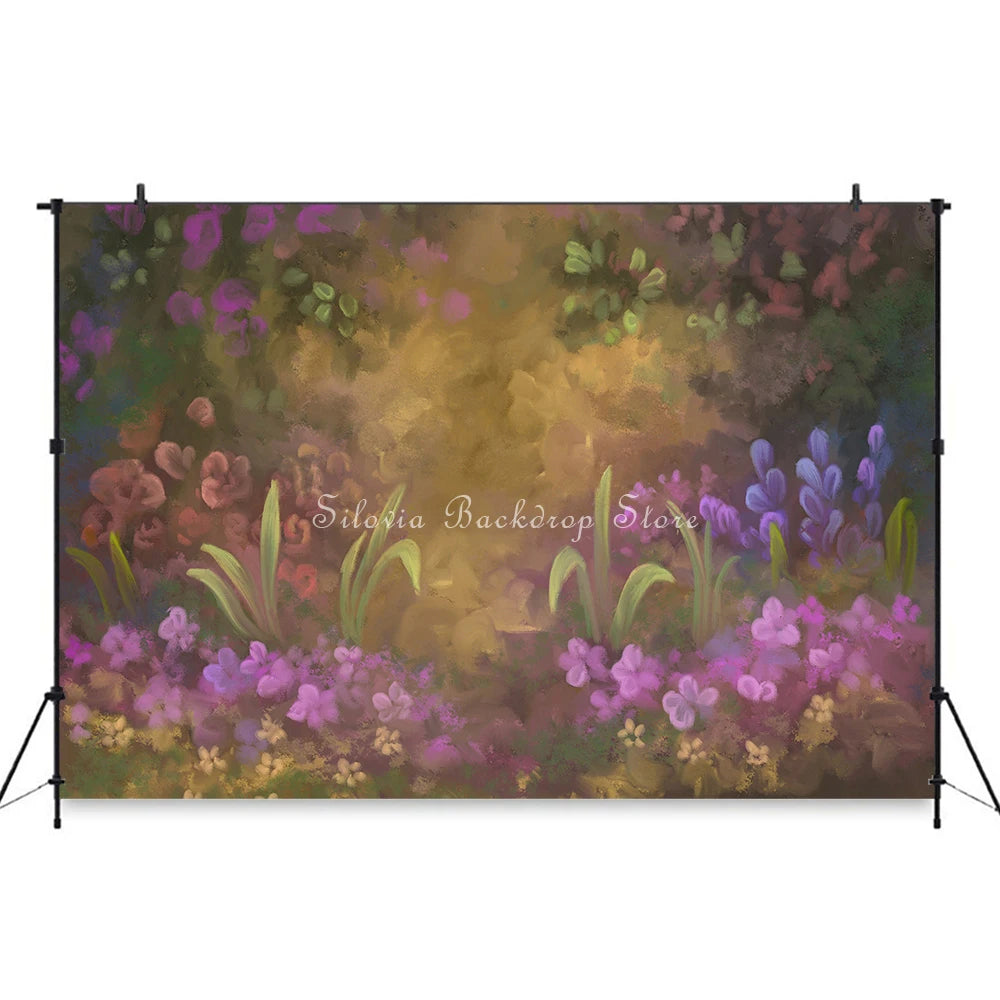 KMK - Purple Flowers Backdrop