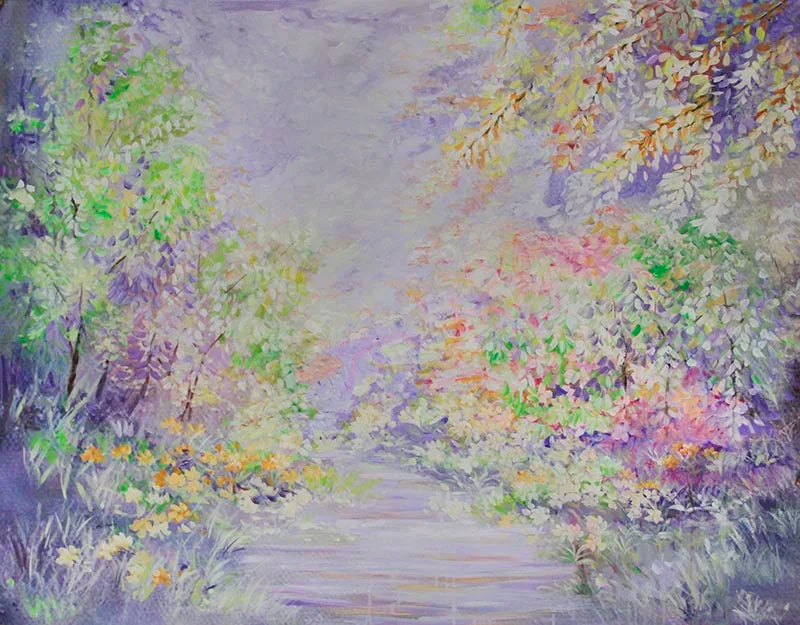 KMK - Purple Garden Path Backdrop