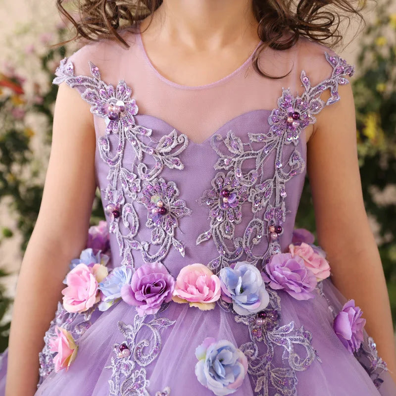 KMK - Purple Lace Tulle Dress