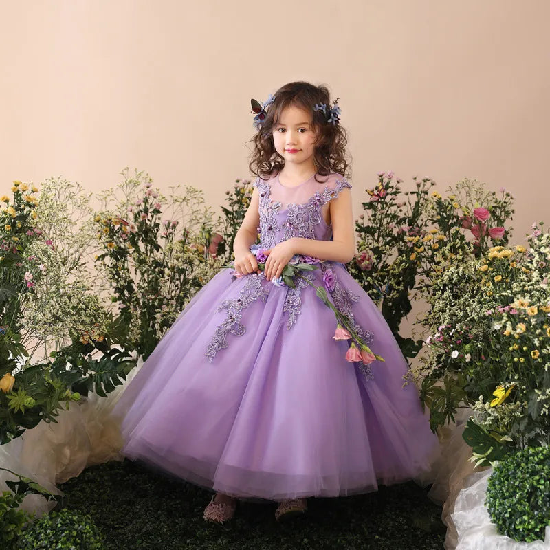 KMK - Purple Lace Tulle Dress