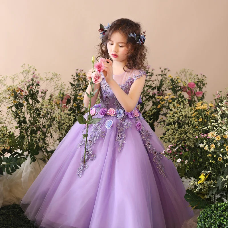 KMK - Purple Lace Tulle Dress