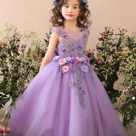 KMK - Purple Lace Tulle Dress