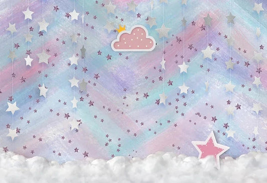 KMK - Purple Triangle Twinkle Little Star Backdrop