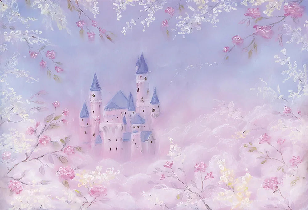 KMK - Purple fairy castle watercolour backdrop