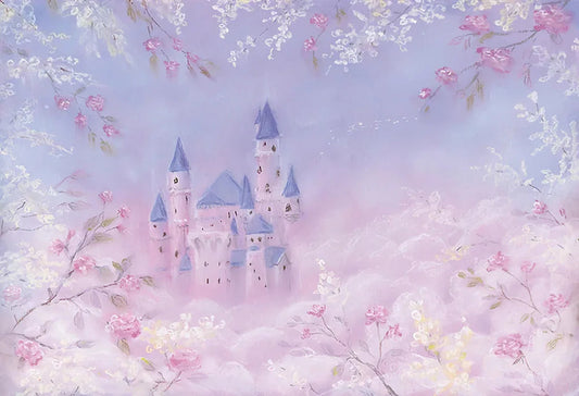 KMK - Purple fairy castle watercolour backdrop