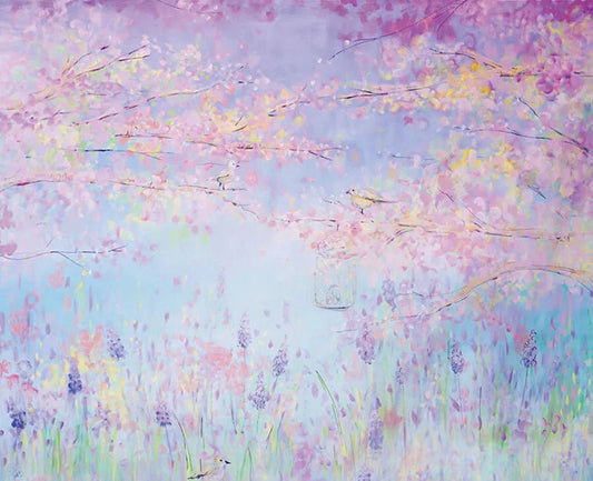 KMK - Purple lavender fields Watercolour Backdrop