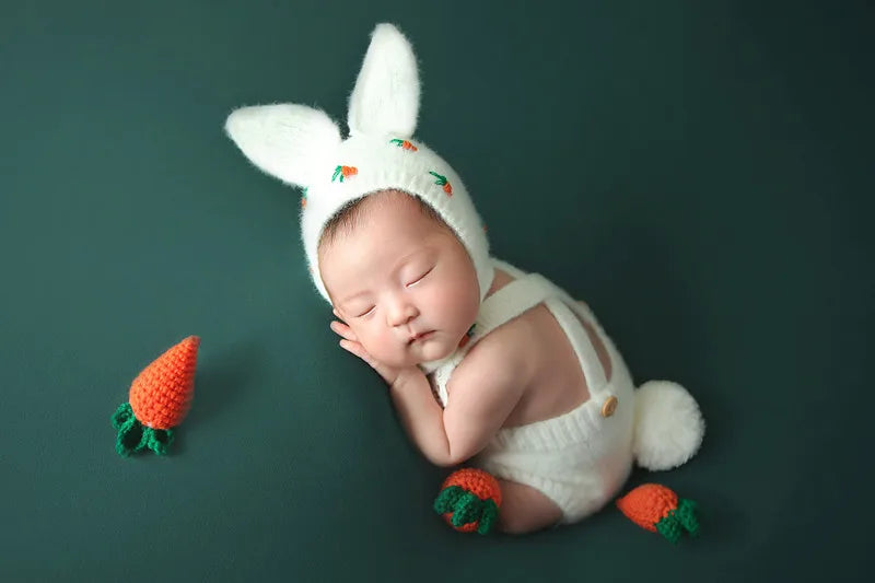 KMK - Rabbit Hat+Romper +Radish 5Pcs/set