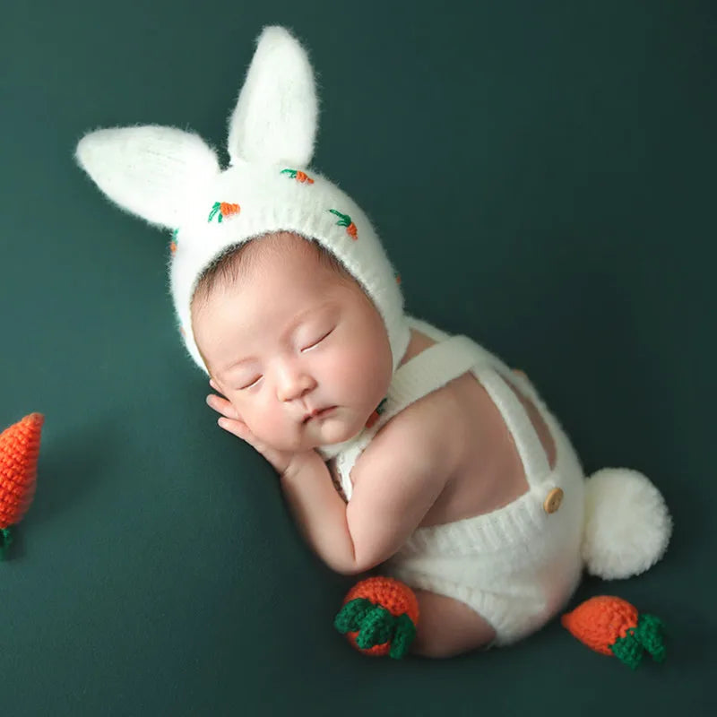 KMK - Rabbit Hat+Romper +Radish 5Pcs/set