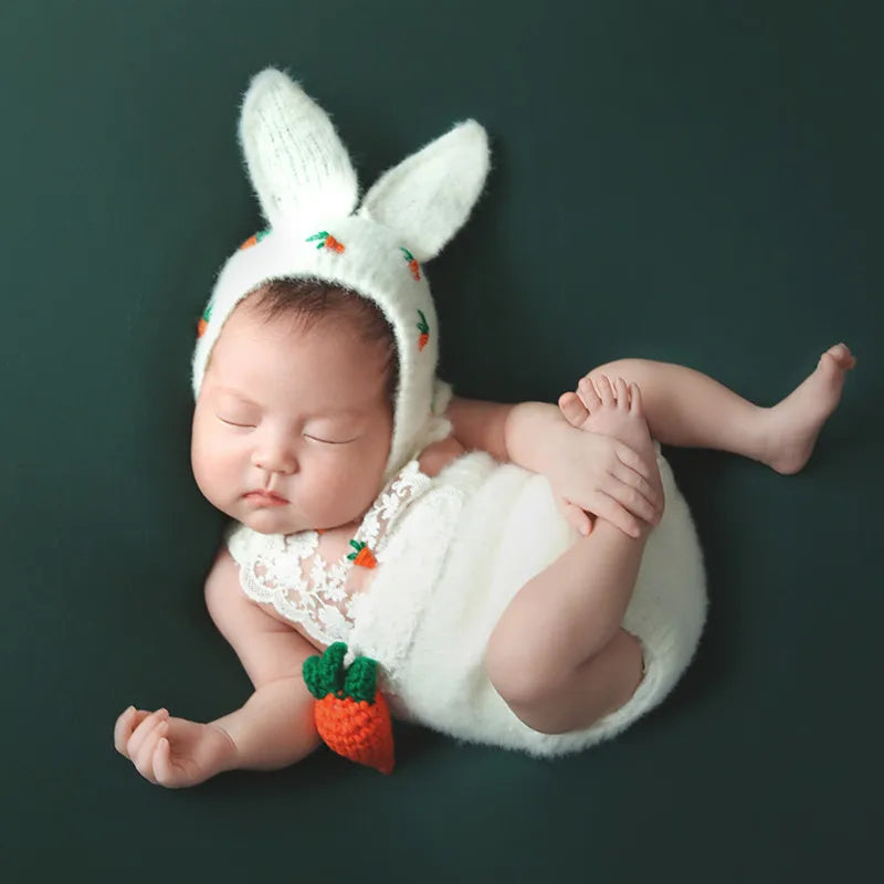 KMK - Rabbit Hat+Romper +Radish 5Pcs/set