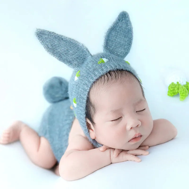 KMK - Rabbit Hat+Romper +Radish 5Pcs/set