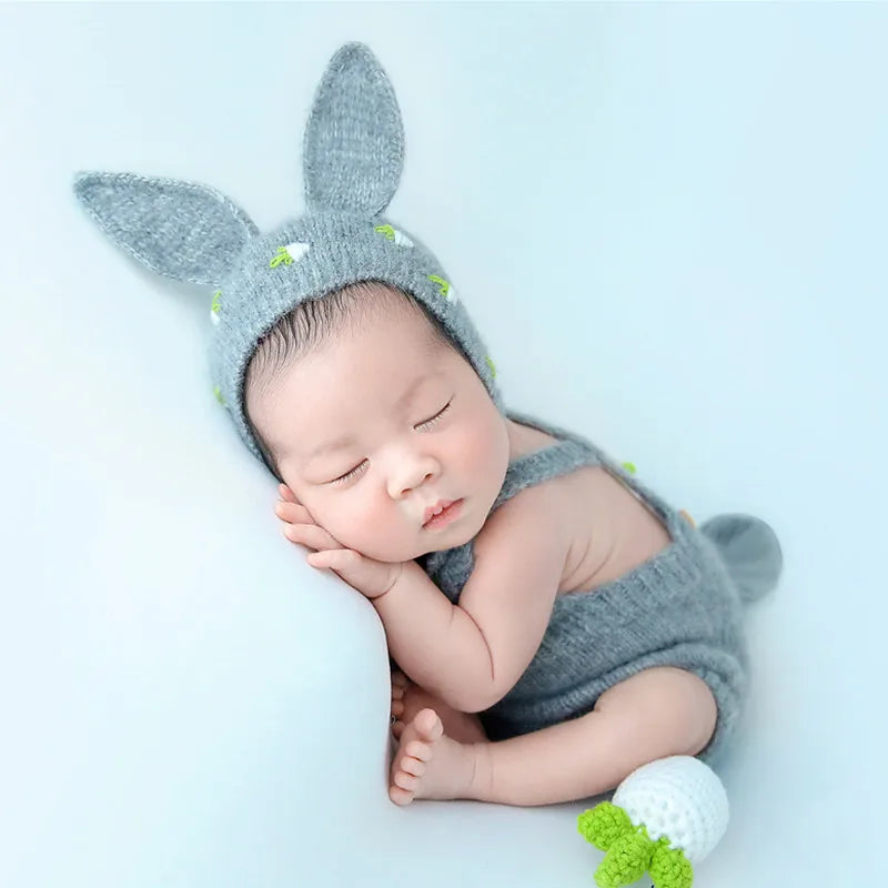 KMK - Rabbit Hat+Romper +Radish 5Pcs/set